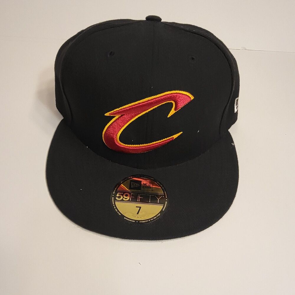 New Era 59Fifty NBA CLEVELAND CAVALIERS Hat Black Red Cap Size 7
